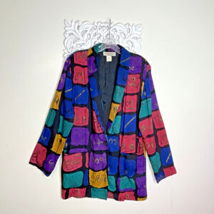 VTG KENSINGTON SQUARE size MEDIUM Petite Blazer Eclectic Bohemian Artsy Made USA